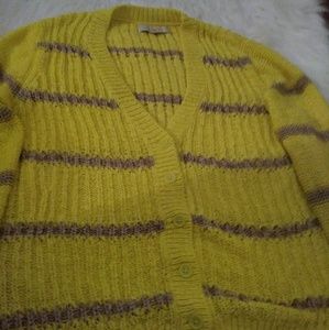 Ann Taylor Loft striped cardigan sweater L